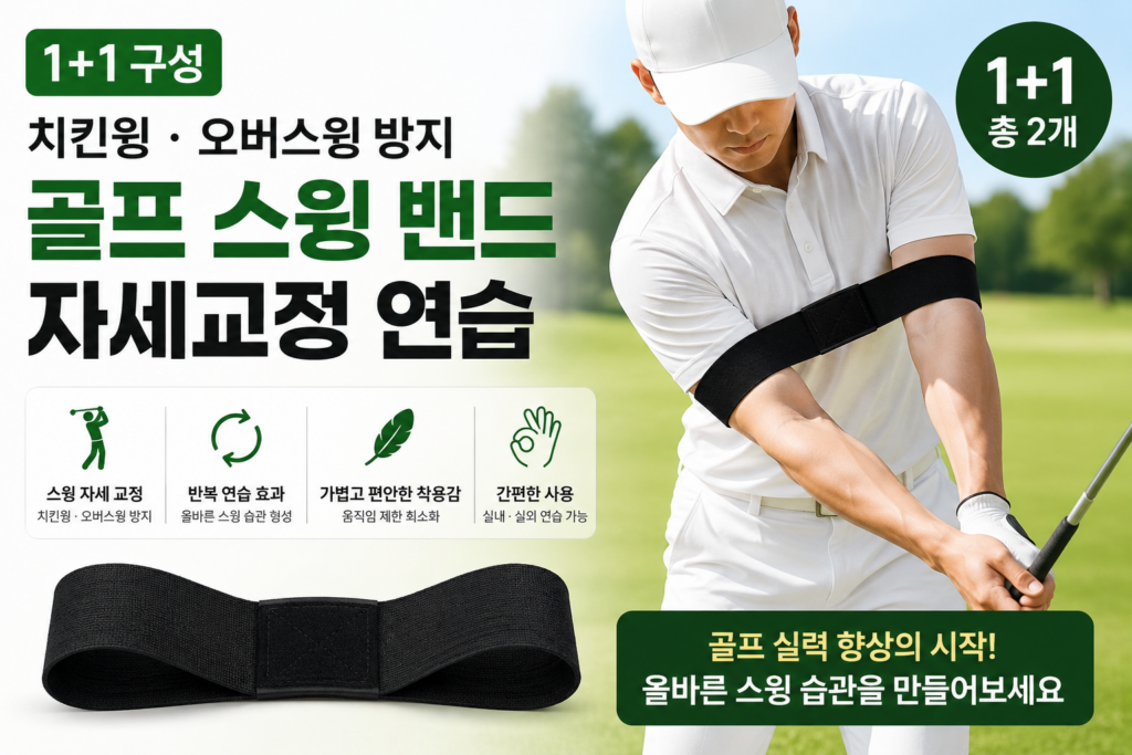 골프 스윙연습기 추천 온프 스윙밴드 자세교정 1+1 치킨윙 오버스윙 방지 초보 골프연습용품 제품 이미지