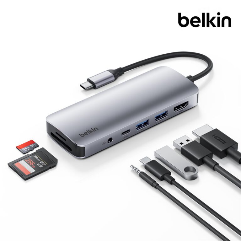 노트북 USB-C 허브 추천 벨킨 7in1 USB-C타입 멀티 허브 AVC009｜4K HDMI PD
